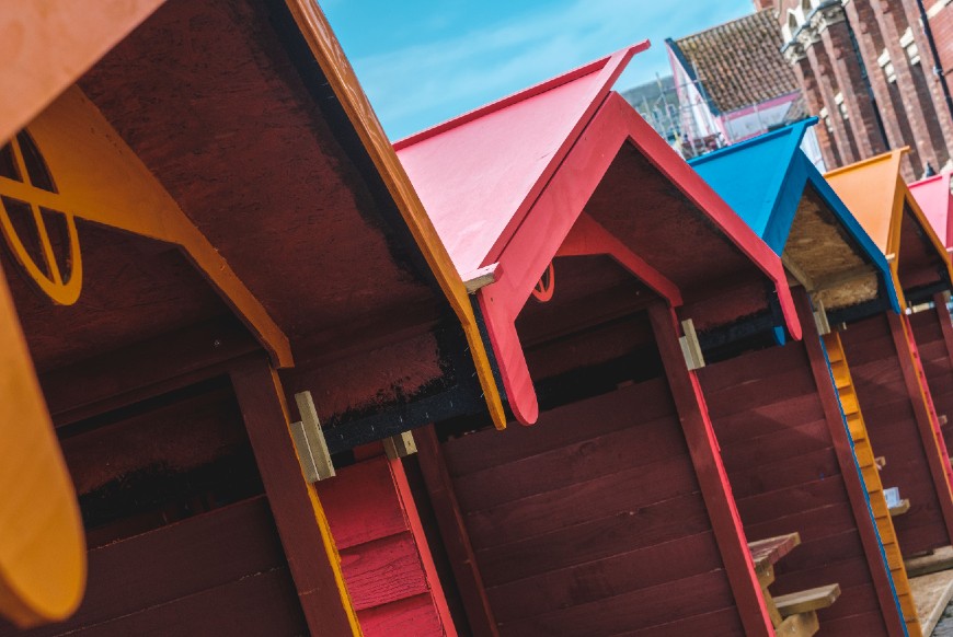 Multi-coloured cabins on King Street